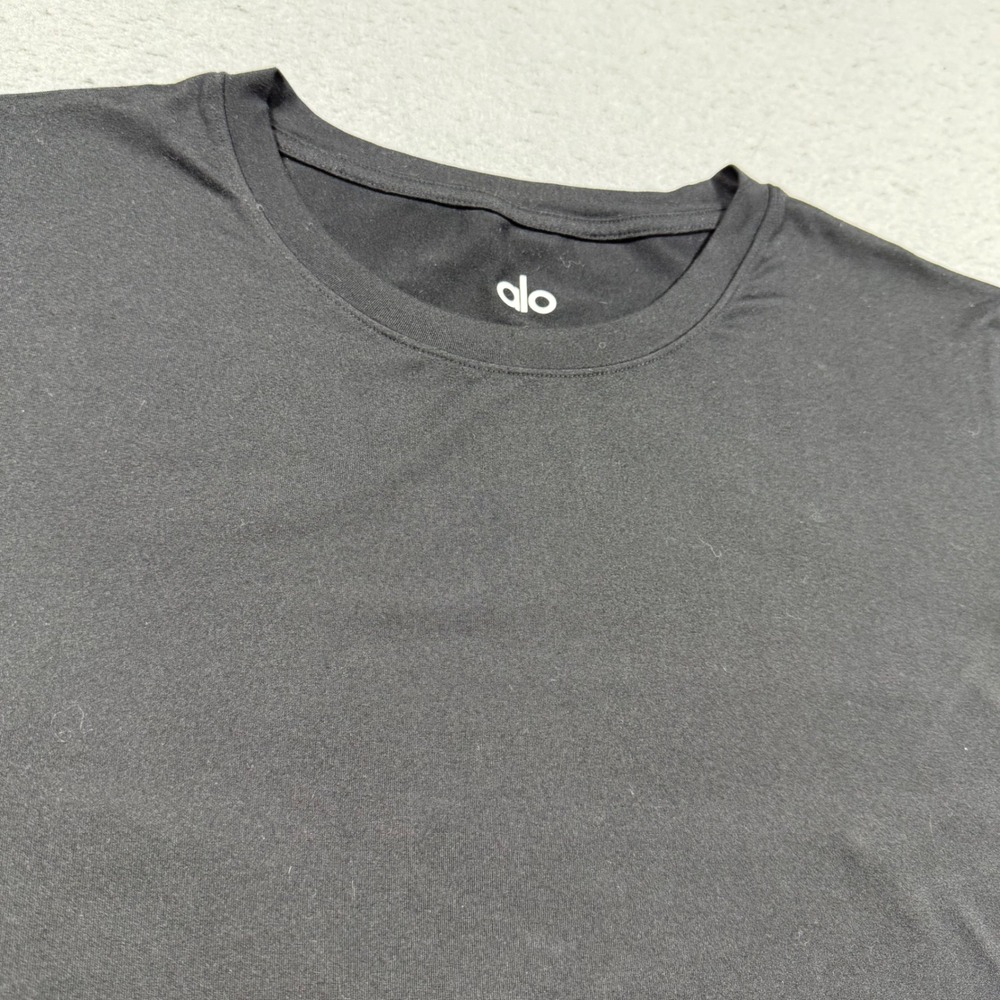 Alo Yoga Mens Short Sleeve Crewneck T-Shirt Black Activewear Size M